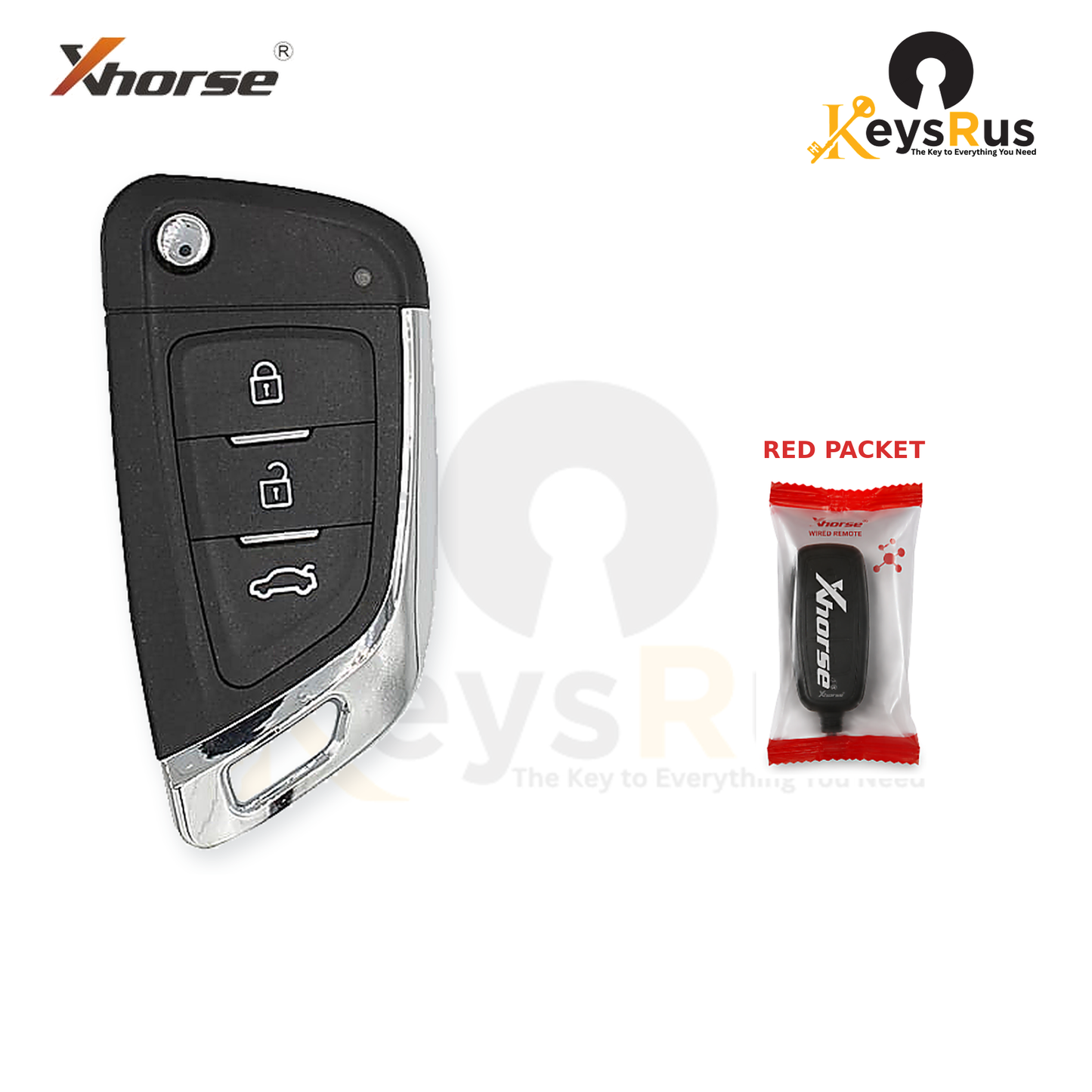 Xhorse XKKF03EN packaging view - red packet - Keysrus second image