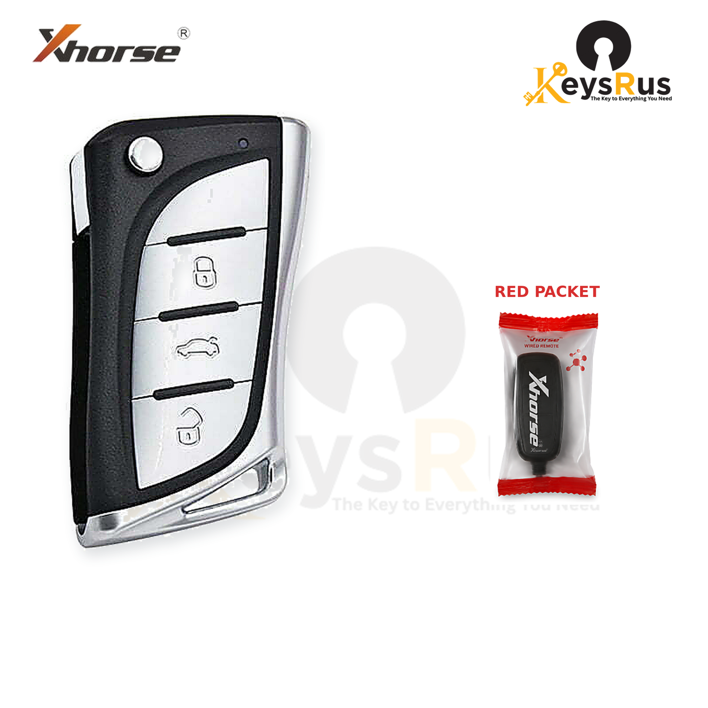 Xhorse XKLEX5EN packaging view - red packet - Keysrus second image
