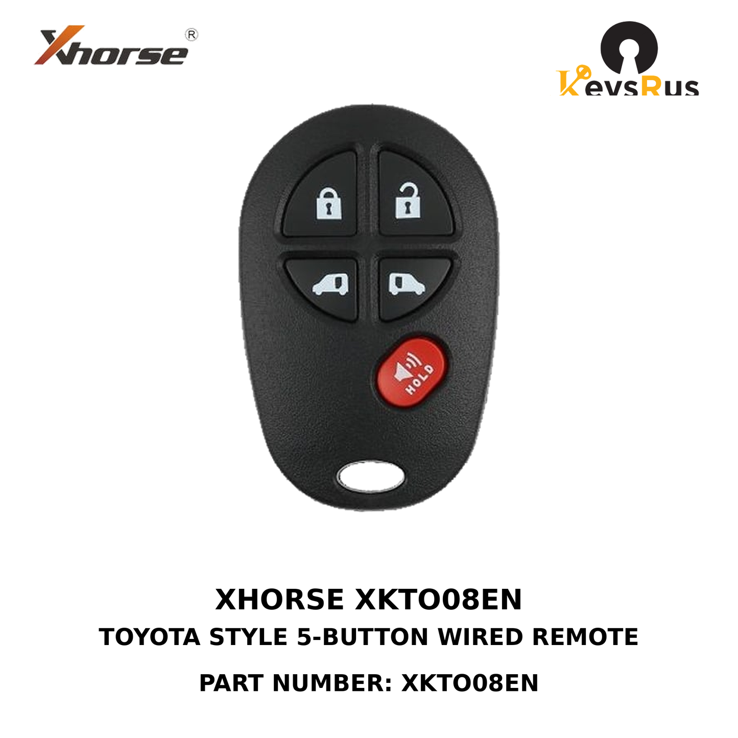 Xhorse XKTO08EN, Toyota Style 5-Button Universal Wired Remote for VVDI Key Tool