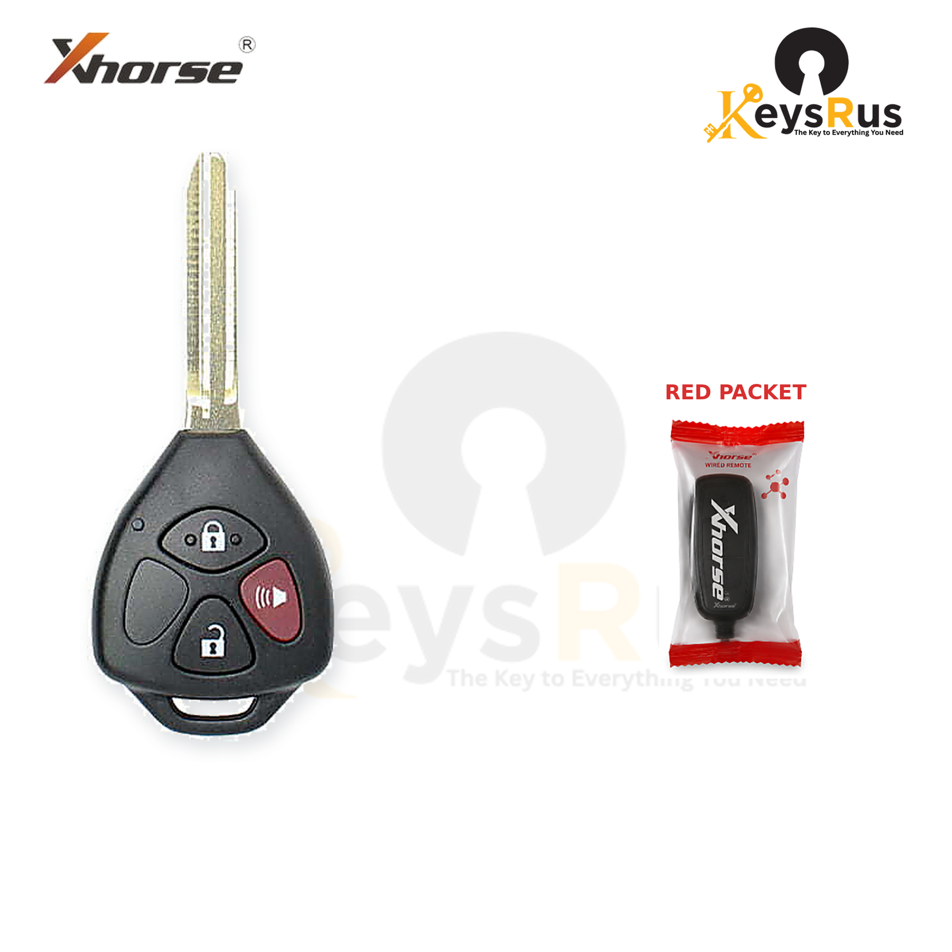 Xhorse XKTO24EN packaging view - red packet - Keysrus second image