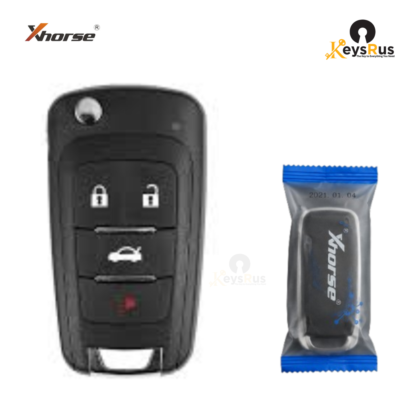 Xhorse XNBU01EN GM-style 4-button flip remote key