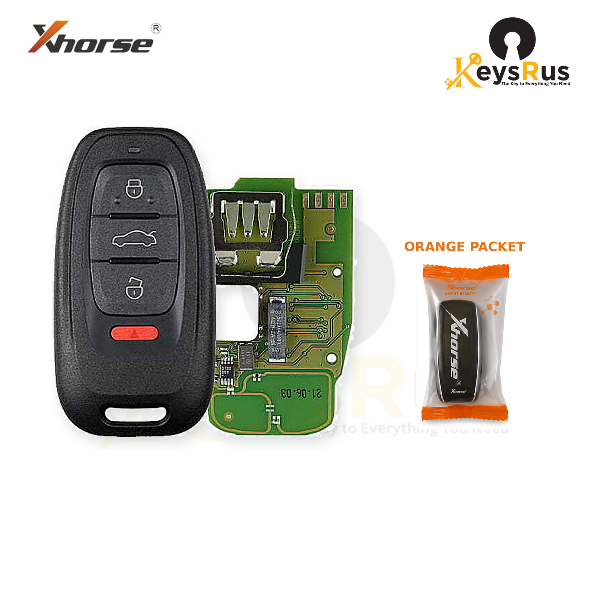 Xhorse XSADJ1EN packaging view - orange packet - Keysrus second image