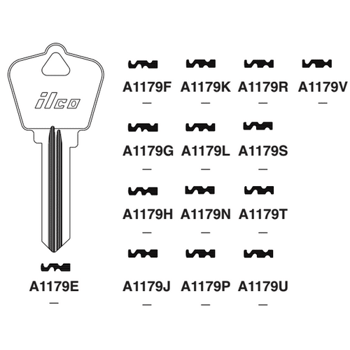 A1179J arrow key blank ILCO 10/pack