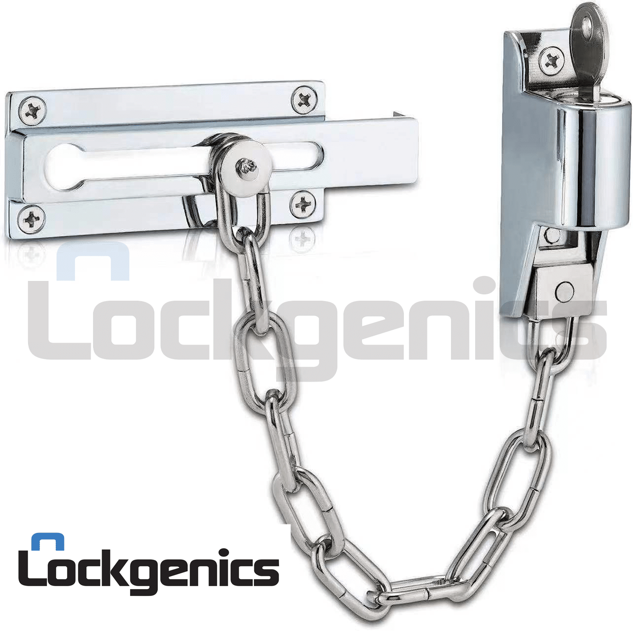 Lockgenics door chain lock chrome