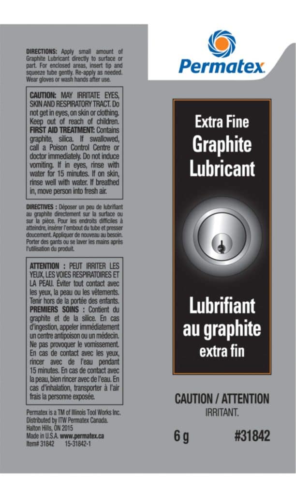 Permatex® Extra Fine Graphite Lubricant, Tube, 6-g for lock